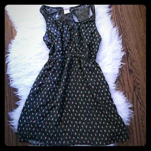 Green diamond print dress